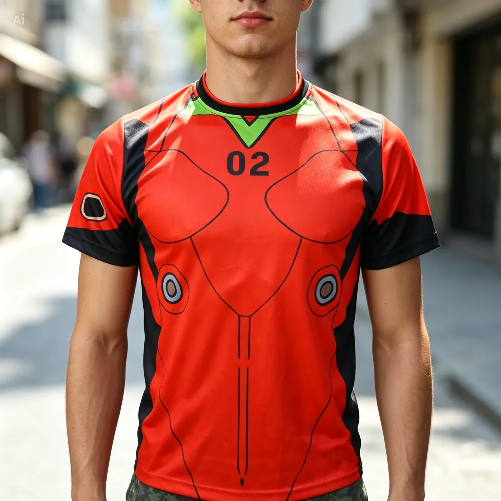 Playera full print estilo Evangelion unidad 02