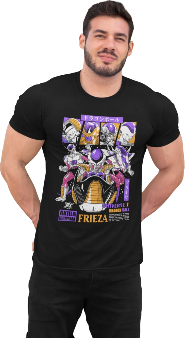 Hombre con playera negra de Freezer