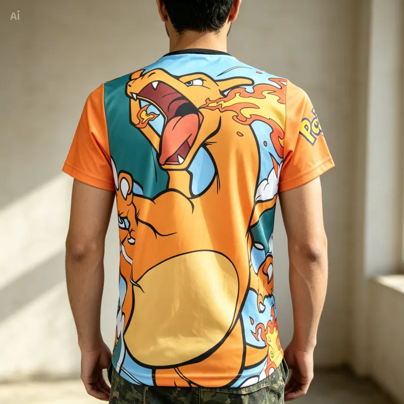 Espalda de playera full print de Charizard